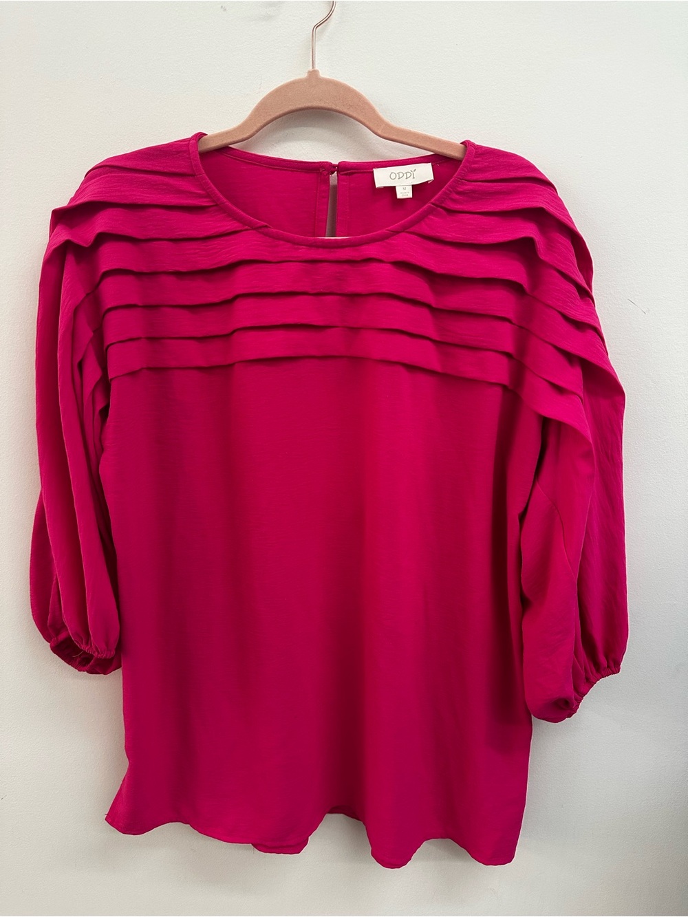 ODDY Fuchsia Pintuck Blouse
